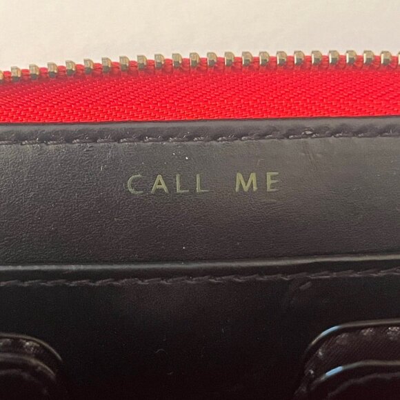 Stella & Dot Wild Hearts Tech Clutch Red Gold Zipper Wallet Abstract Zip Around - Picture 9 of 11